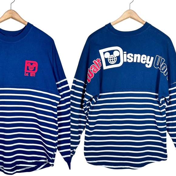 DISNEY PARKS Vintage Walt Disney World Collection Striped Long Sleeve Shirt - Picture 1 of 8